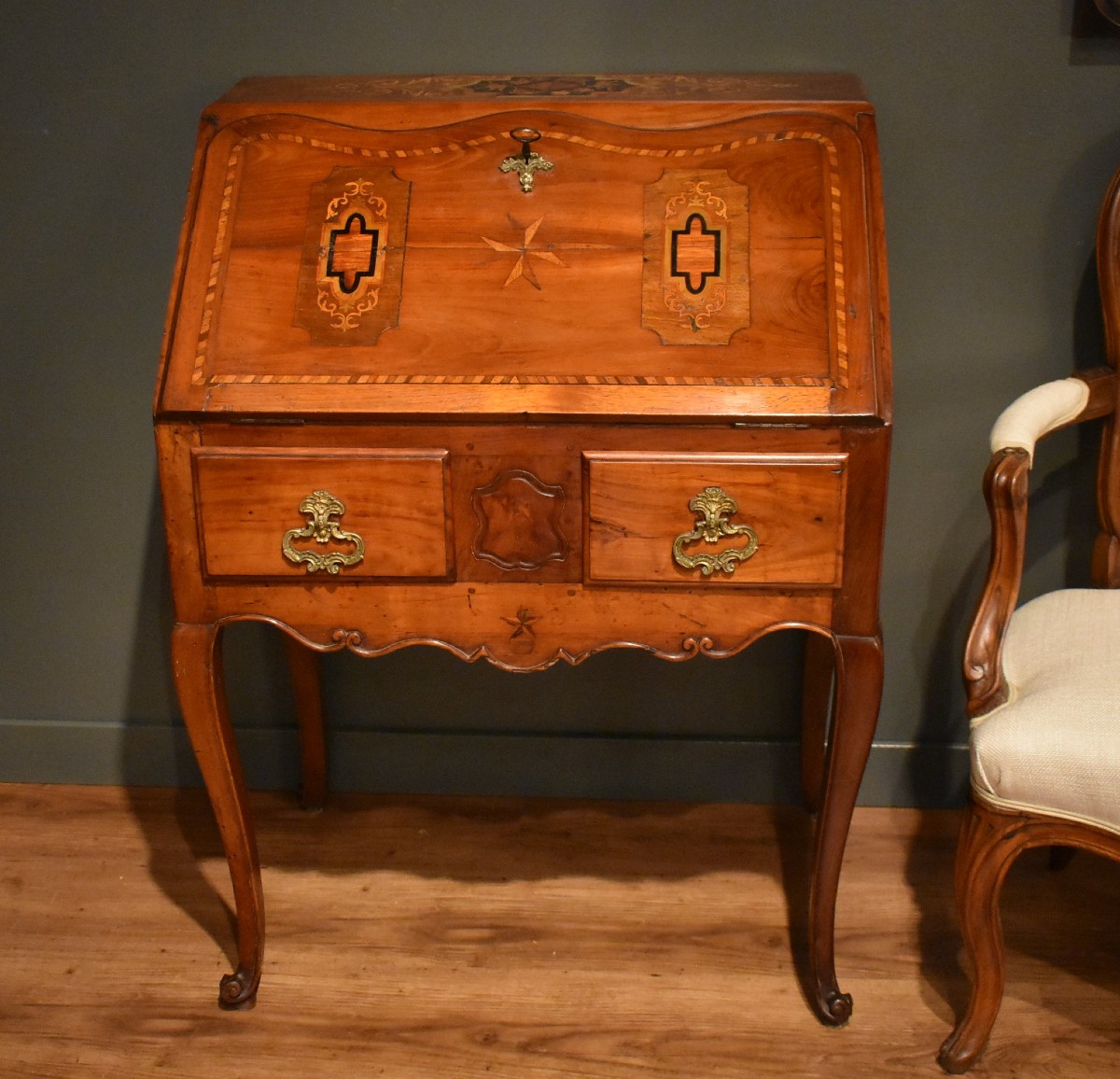 Petit bureau de pente Louis XV-photo-2