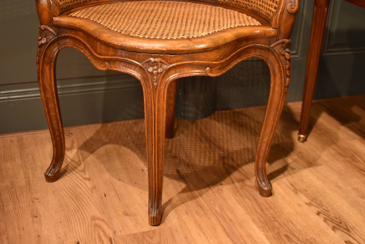 Louis XV Style Caned Office Chair-photo-3
