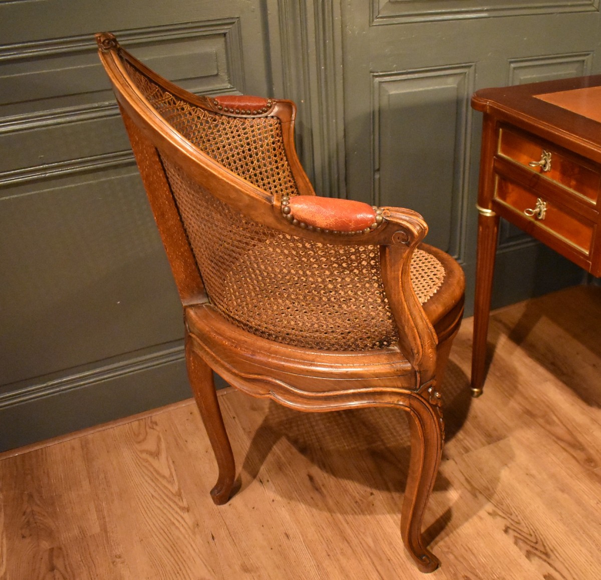 Louis XV Style Caned Office Chair-photo-4