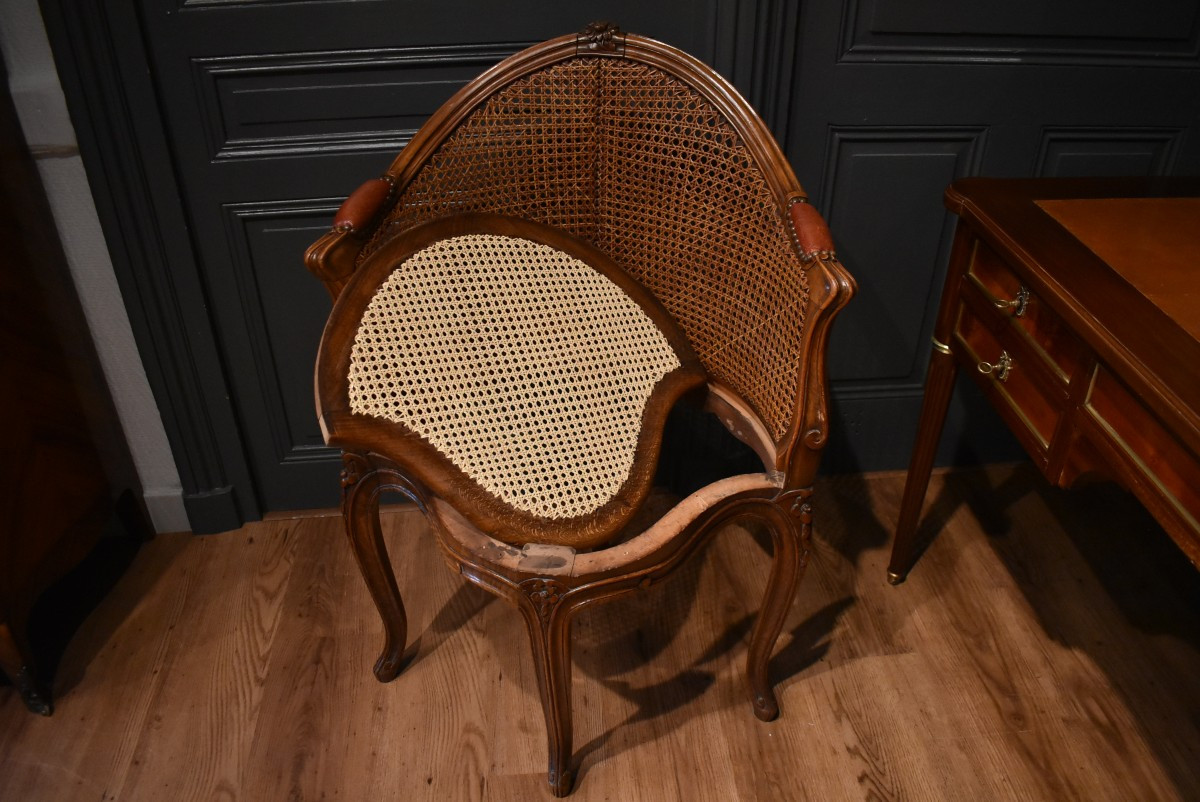 Louis XV Style Caned Office Chair-photo-8