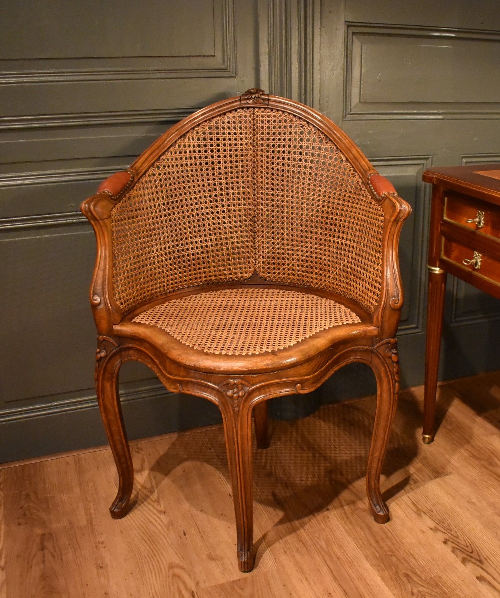 Louis XV Style Caned Office Chair