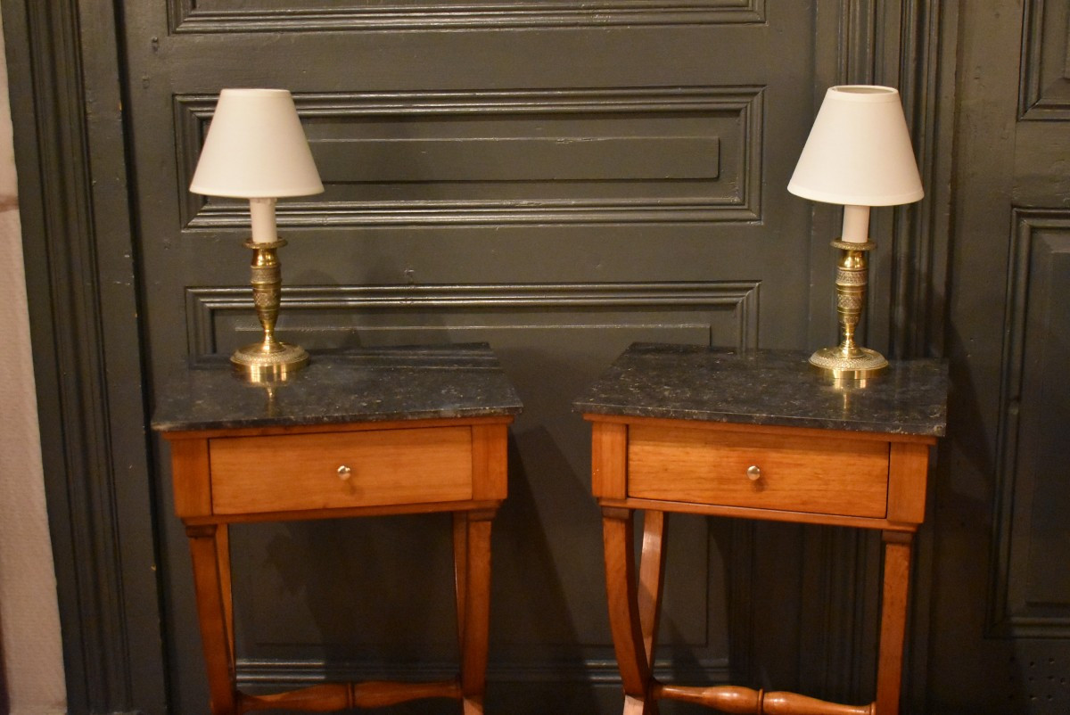 Pair Of Directoire Style Bedside Tables-photo-3