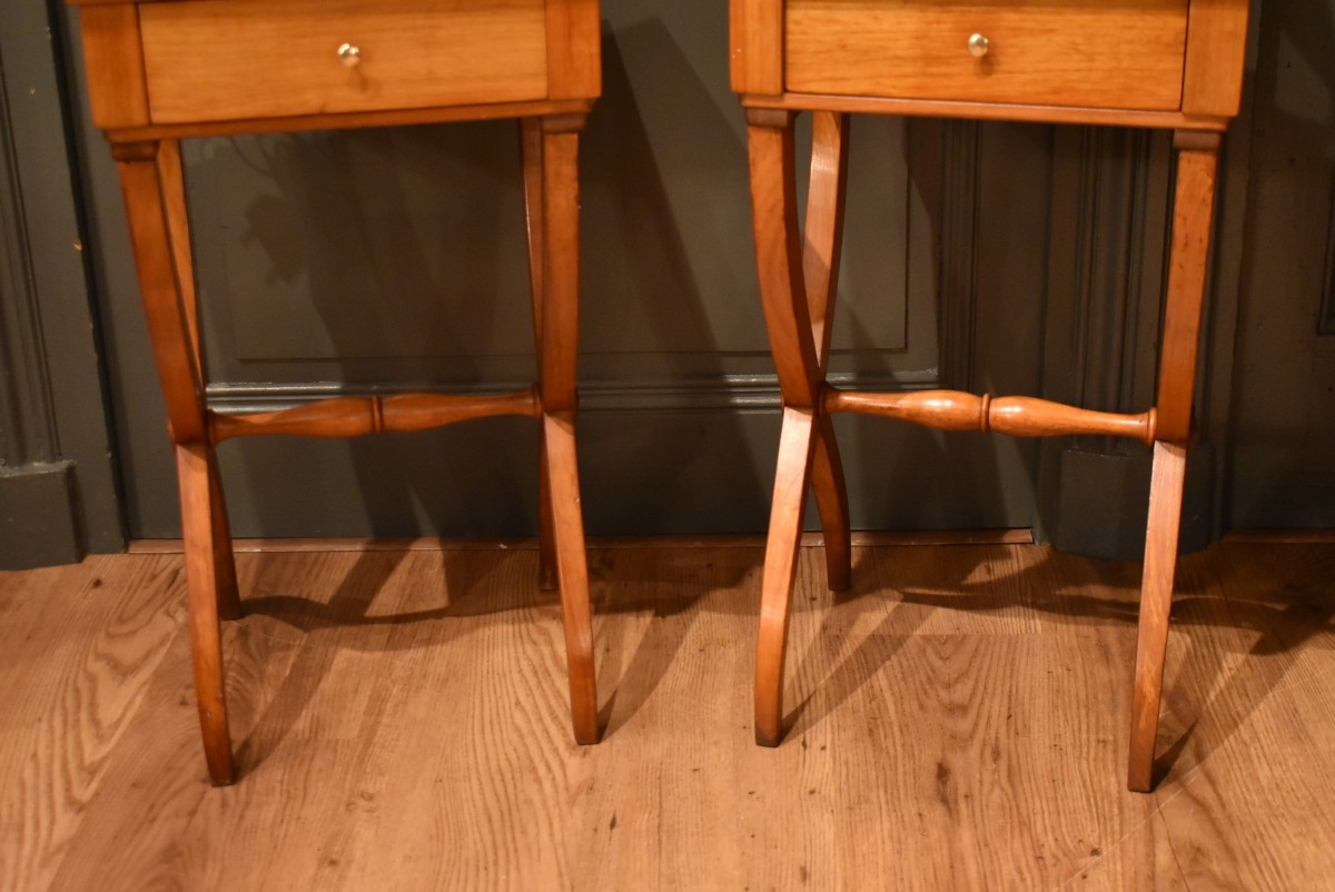 Pair Of Directoire Style Bedside Tables-photo-4