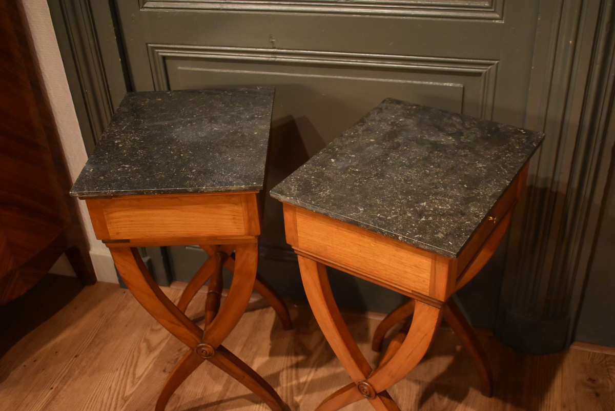 Pair Of Directoire Style Bedside Tables-photo-8