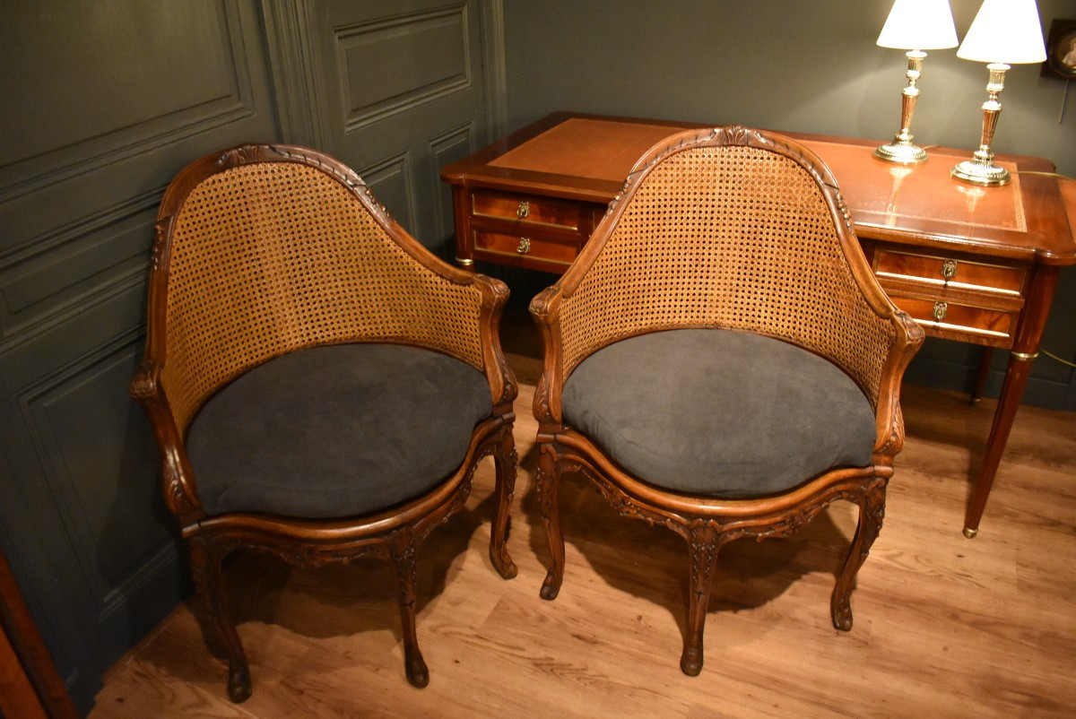 Fauteuil de bureau en noyer-photo-2