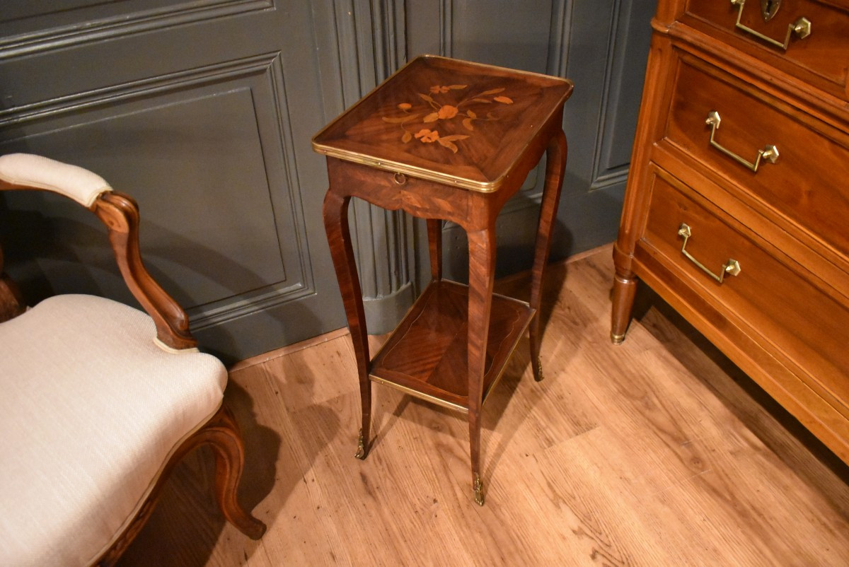 Small Marquetry Side Table-photo-3