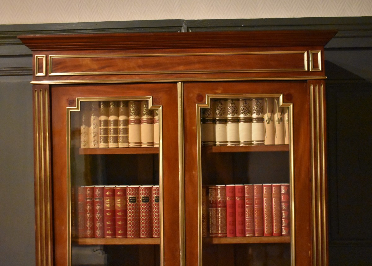 Louis XVI Style Mahogany Bookcase-photo-2
