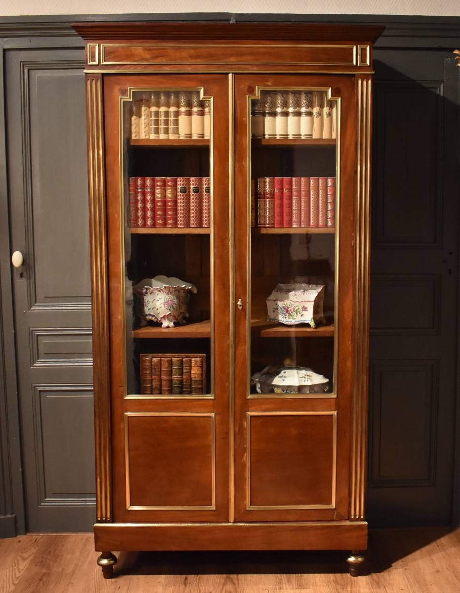 Louis XVI Style Mahogany Bookcase