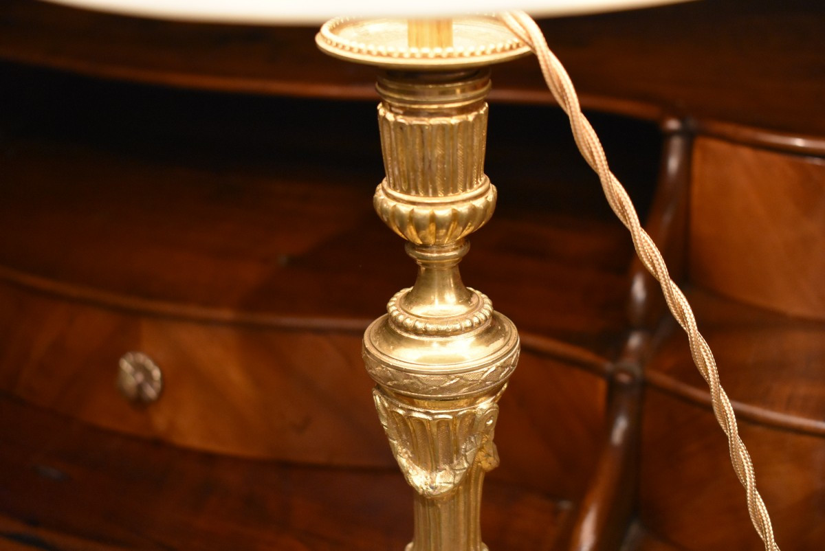 Pair Of Gilt Bronze Lamps-photo-6