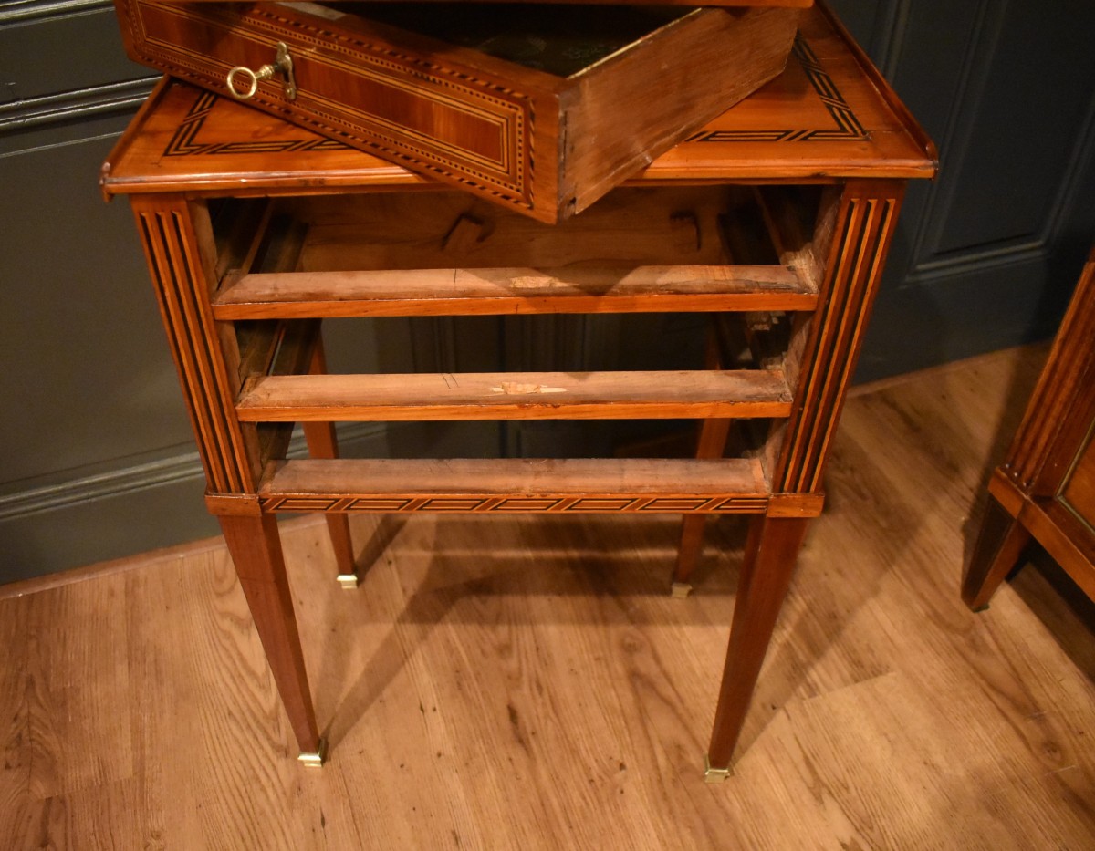 Louis XVI Marquetry Chiffonier Table-photo-2