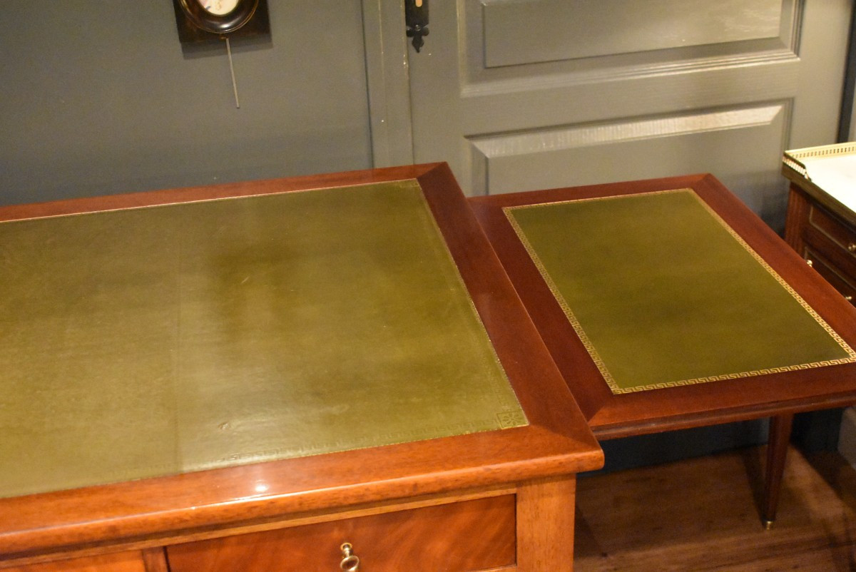 Grand bureau plat de style Louis XVI-photo-4