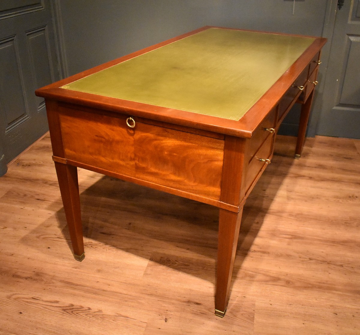 Grand bureau plat de style Louis XVI-photo-6