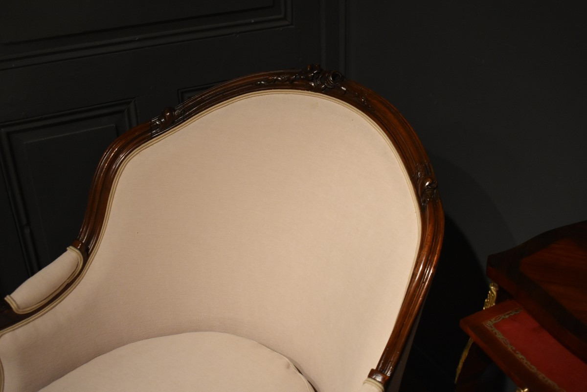Pair Of Walnut Bergere Chairs-photo-1