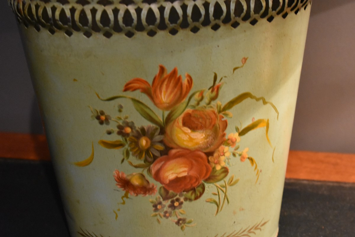 Painted Sheet Metal Wastepaper Basket-photo-2