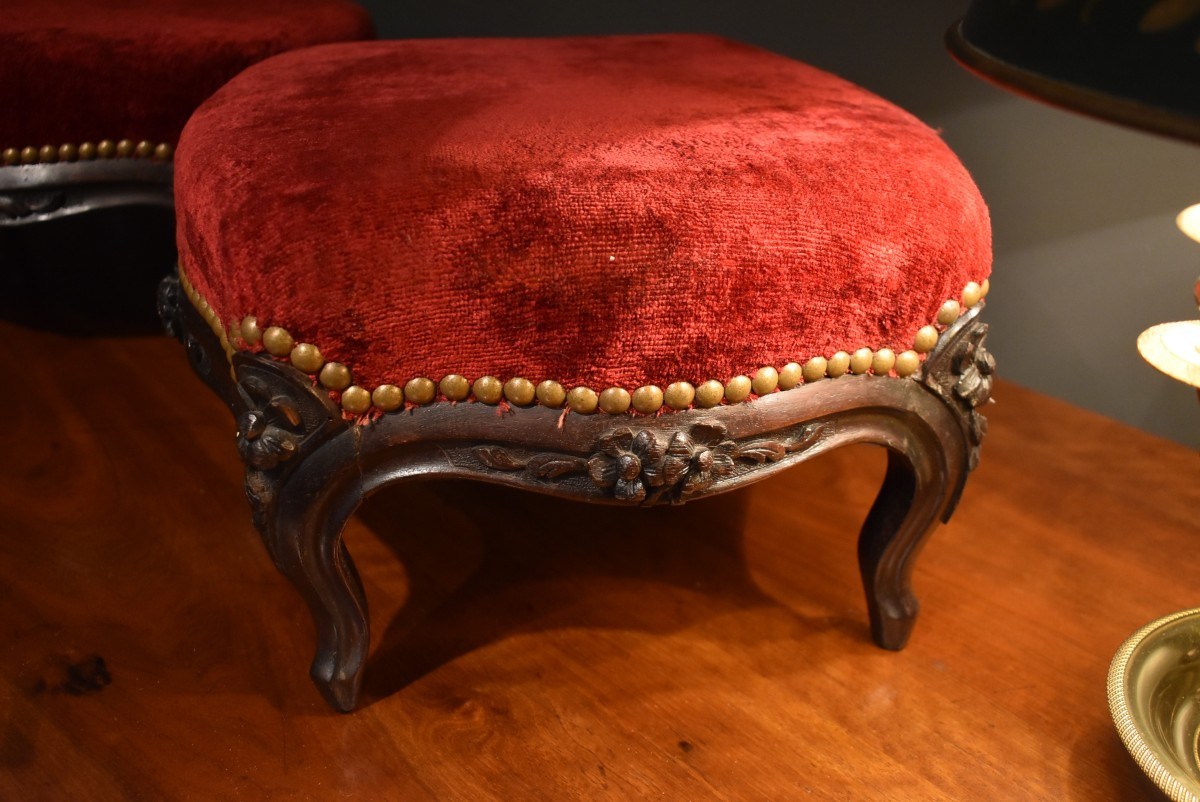 Paire de tabourets de style Louis XV-photo-1