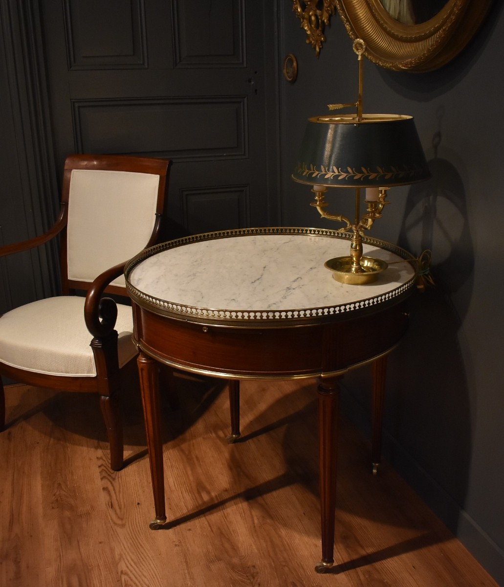 Table bouillotte en acajou-photo-3