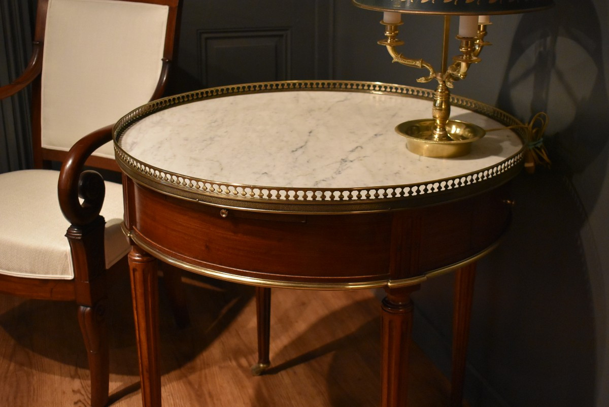 Table bouillotte en acajou-photo-4