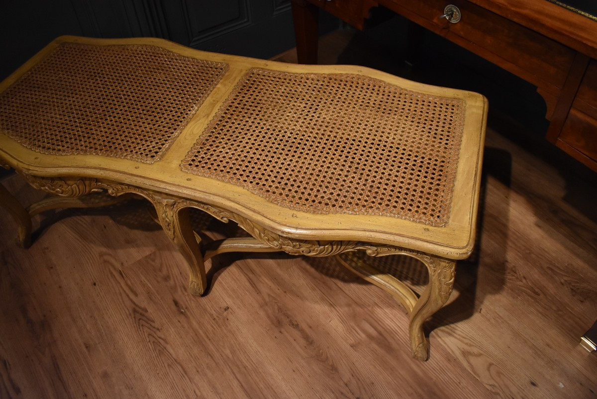 Grande banquette cannée de style  Louis XV-photo-2