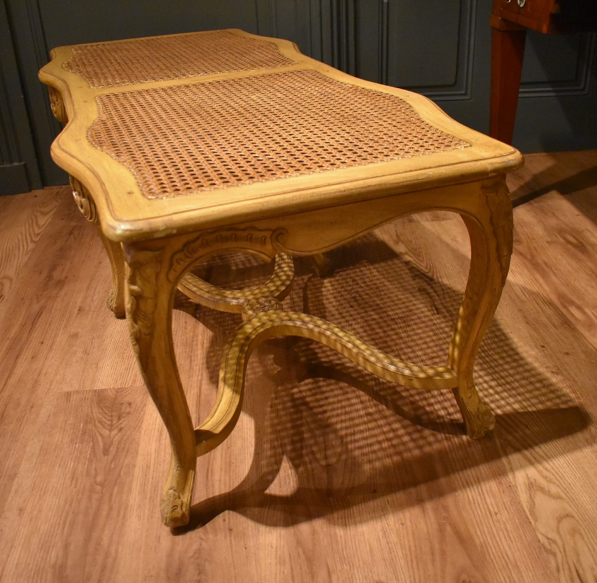 Grande banquette cannée de style  Louis XV-photo-3