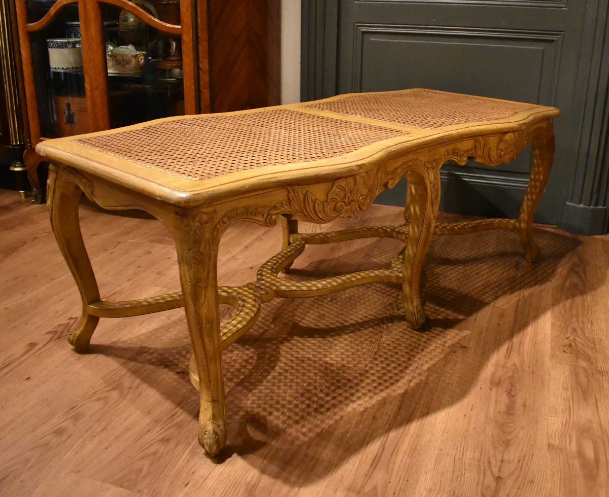 Grande banquette cannée de style  Louis XV-photo-4
