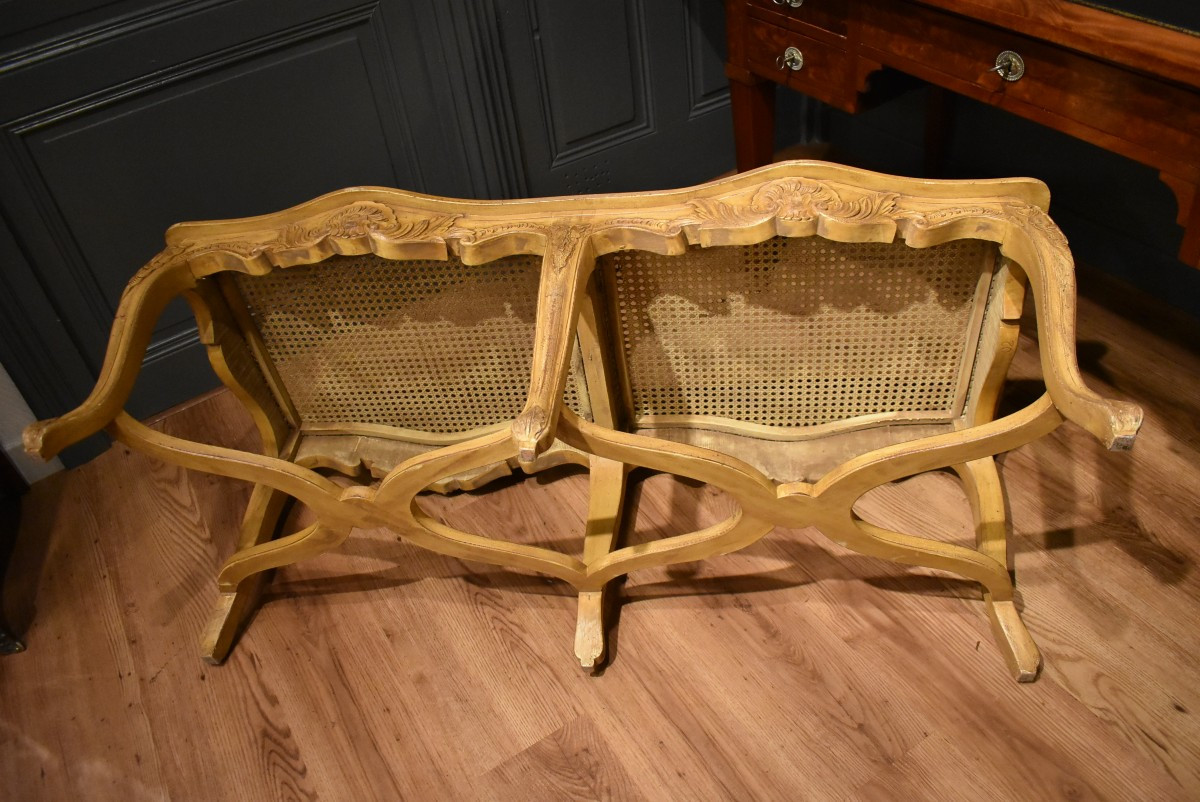 Grande banquette cannée de style  Louis XV-photo-6