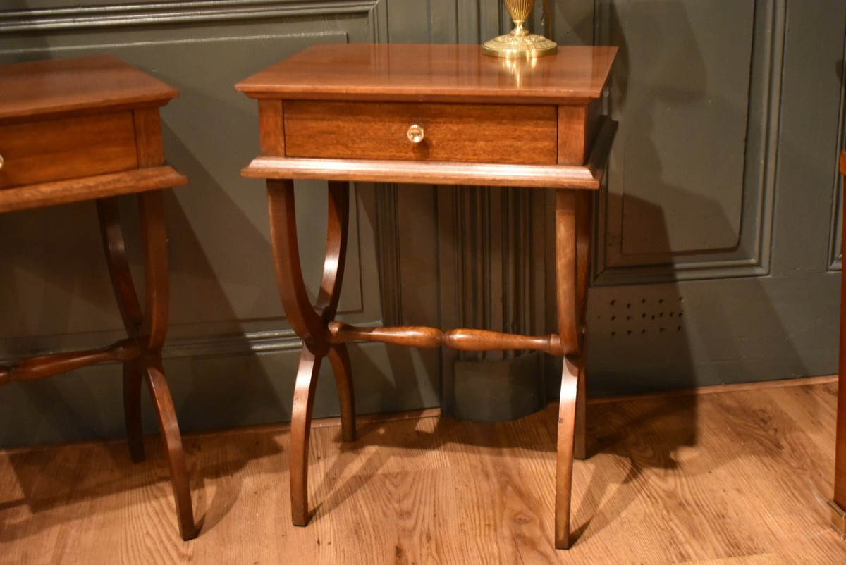 Pair Of Directoire Style Bedside Tables-photo-3