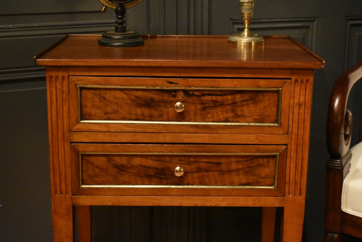 Chevet de style Louis XVI en noyer-photo-3