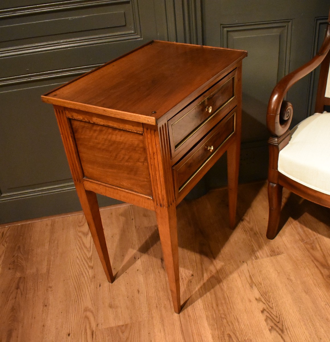 Chevet de style Louis XVI en noyer-photo-7