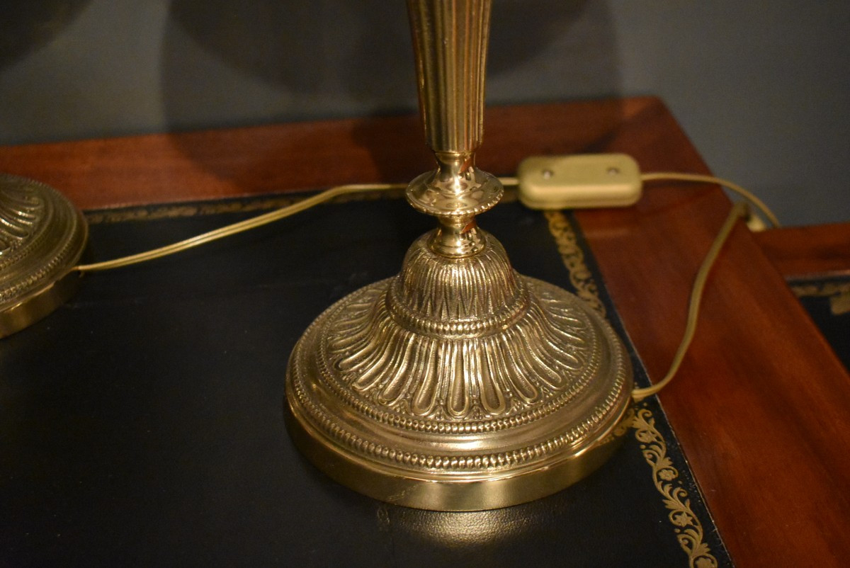 Paire de lampes en bronze-photo-1