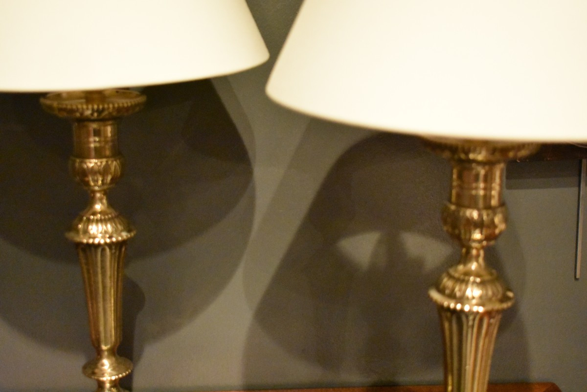 Paire de lampes en bronze-photo-3