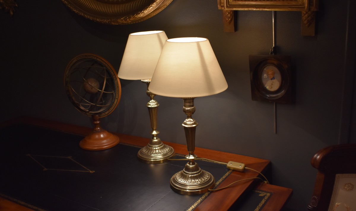 Paire de lampes en bronze-photo-6