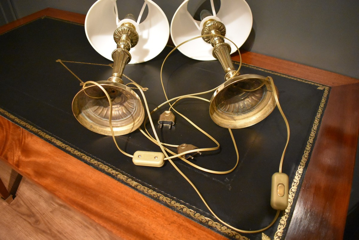 Paire de lampes en bronze-photo-7