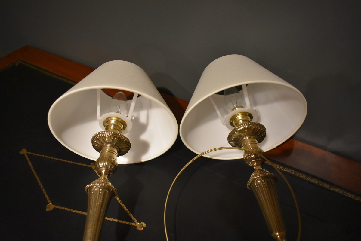 Paire de lampes en bronze-photo-8