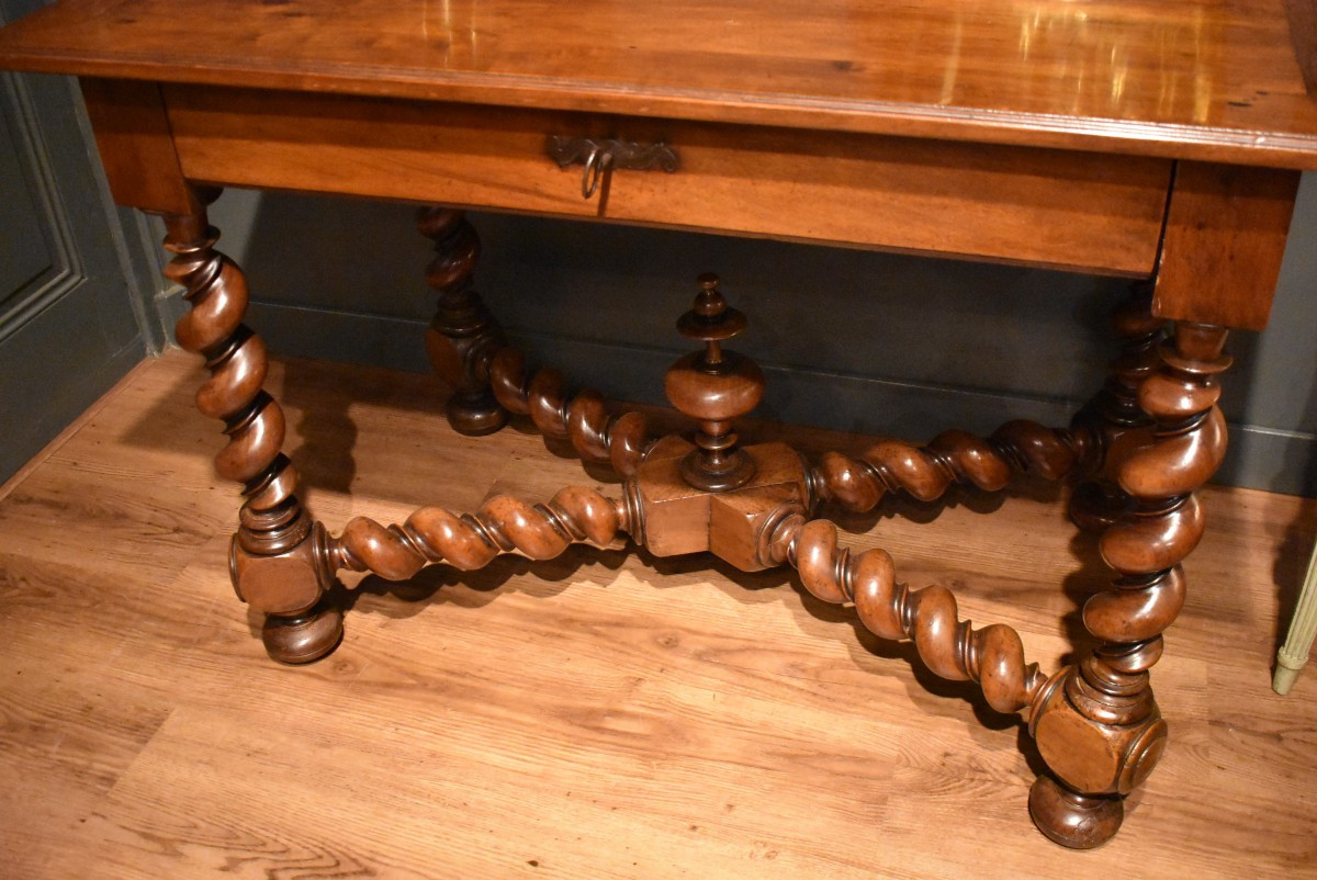 Louis XIII Style Walnut Table-photo-4