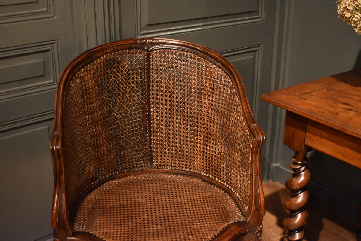Louis XV Style Caned Office Chair-photo-2