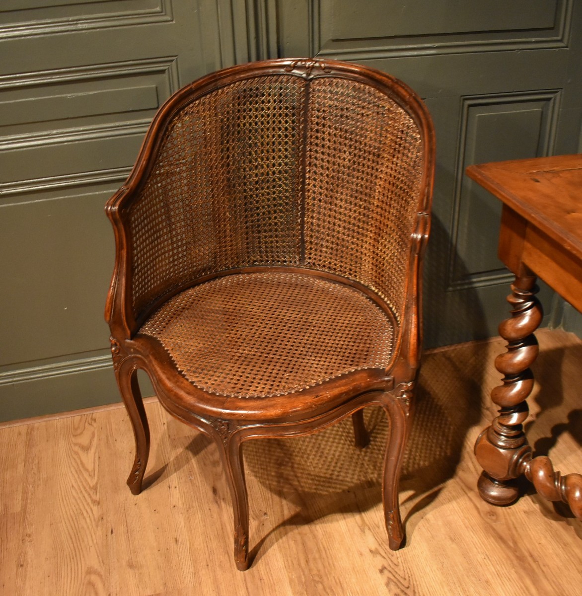 Louis XV Style Caned Office Chair-photo-4