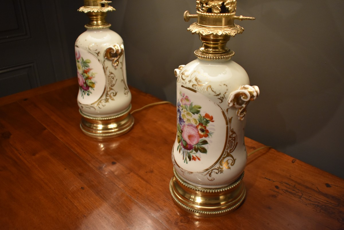 Paire de lampes en porcelaine-photo-2