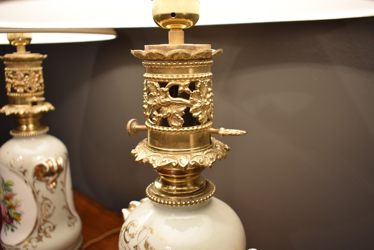 Paire de lampes en porcelaine-photo-3