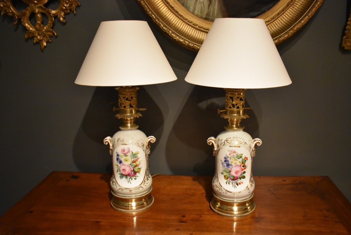 Paire de lampes en porcelaine-photo-6