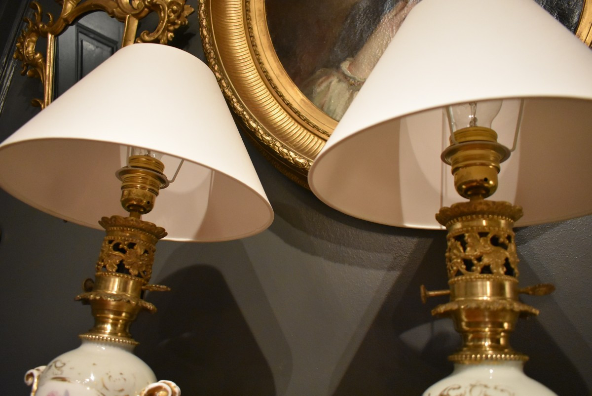 Paire de lampes en porcelaine-photo-8