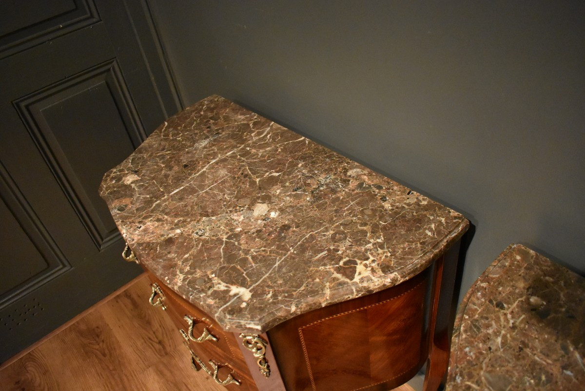 Two Small Marquetry Chests Of Drawers-photo-4