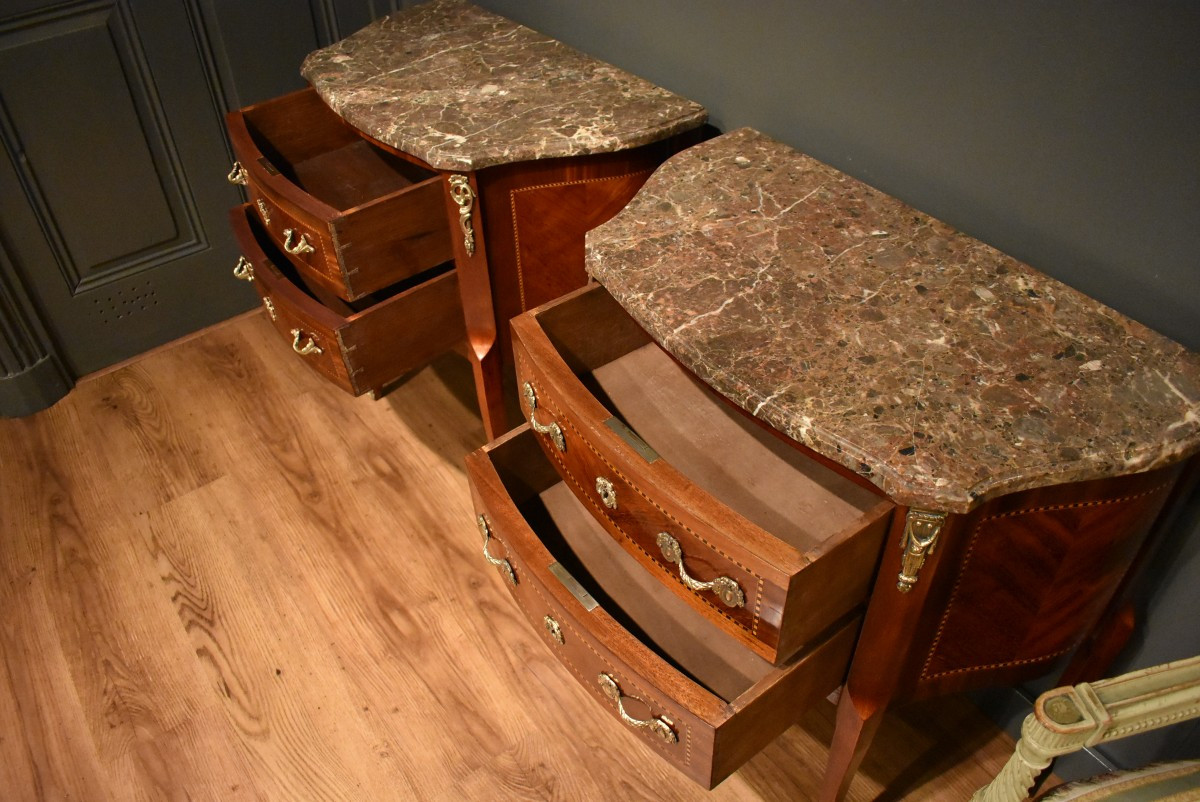Two Small Marquetry Chests Of Drawers-photo-5