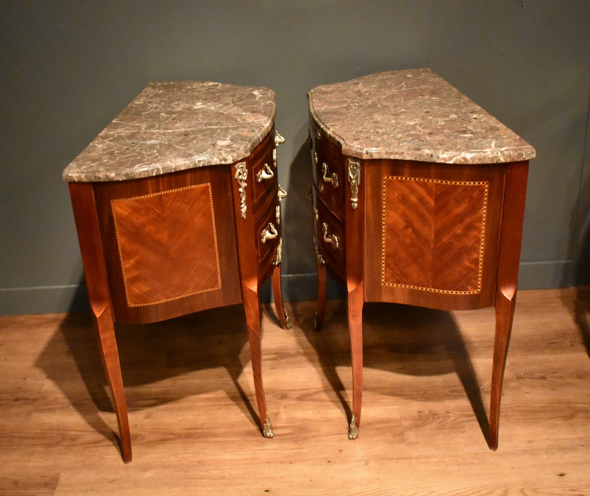 Two Small Marquetry Chests Of Drawers-photo-7