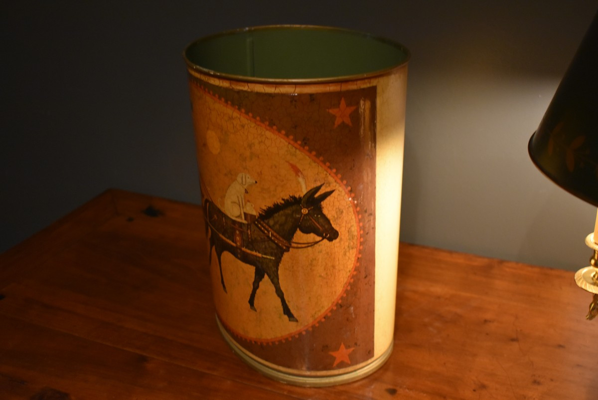 Corbeille à papiers en tôle peinte-photo-1