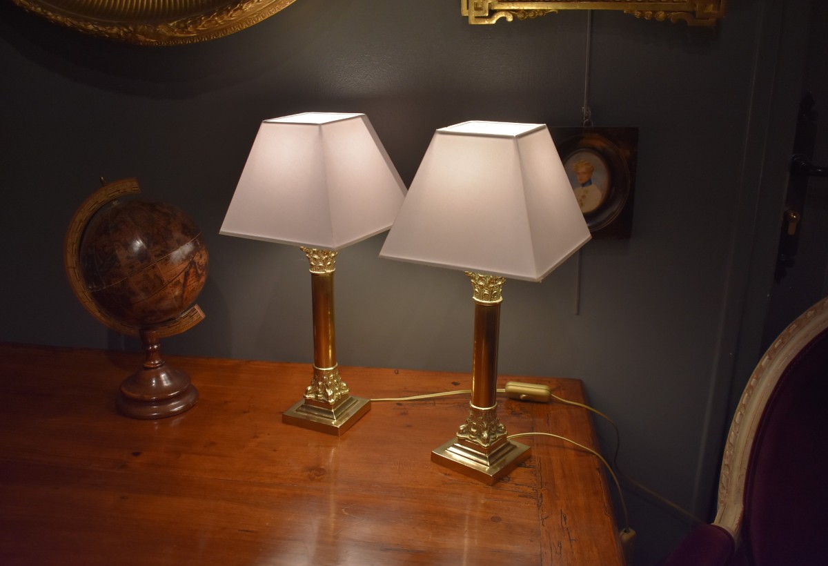 Paire de petites lampes de style Empire