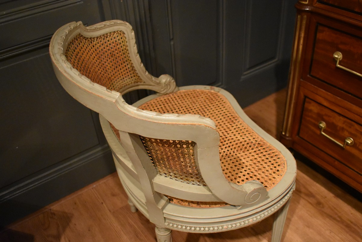 Fauteuil de bureau canné de style Louis XVI  -photo-6
