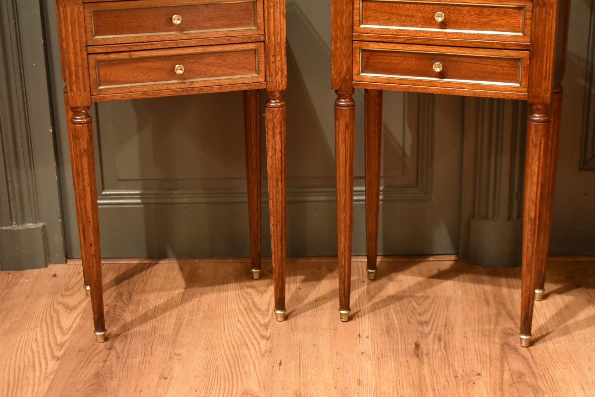 Pair Of Small Louis XVI Style Bedside Tables-photo-1