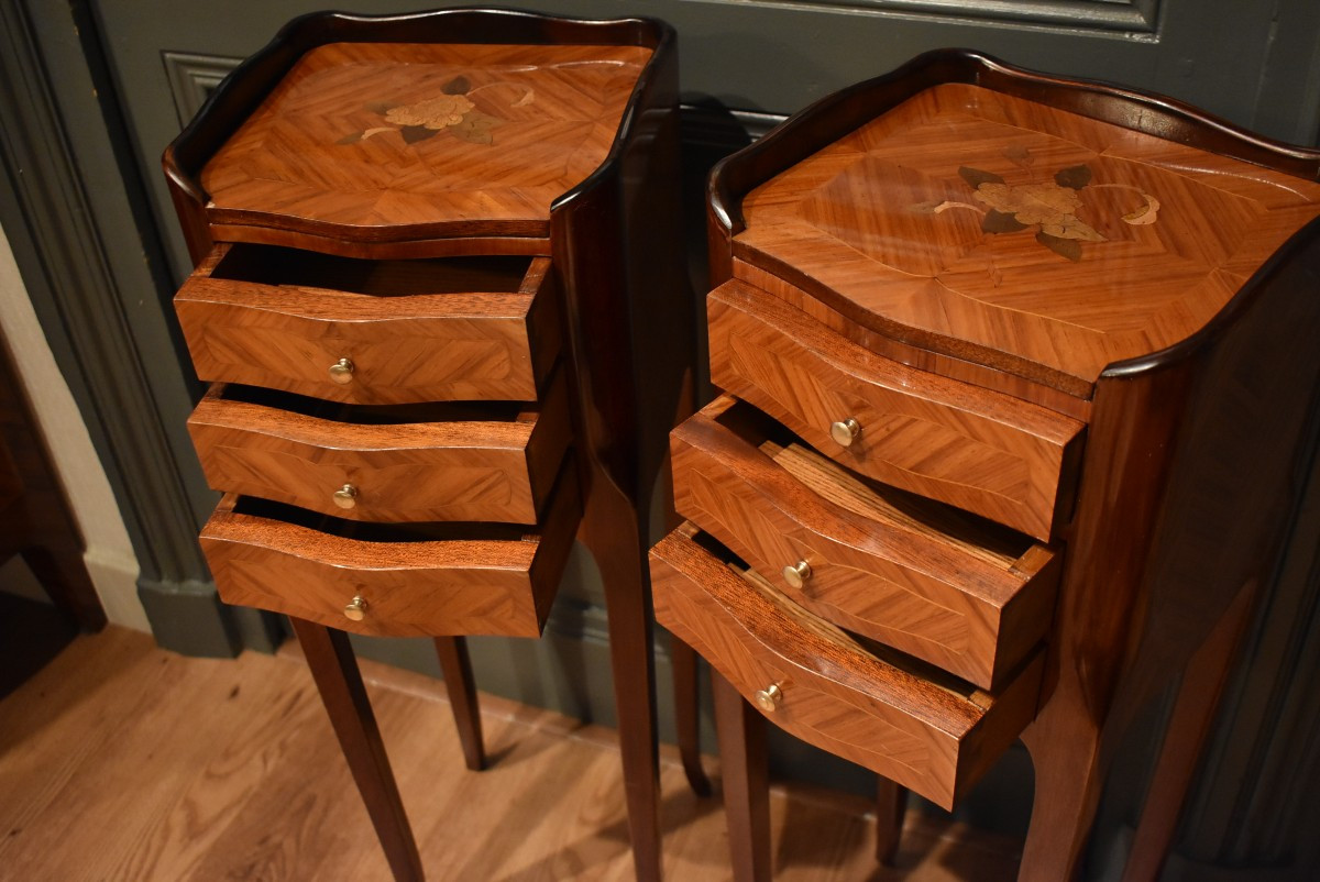 Paire de petits chevets de style Louis XV-photo-3