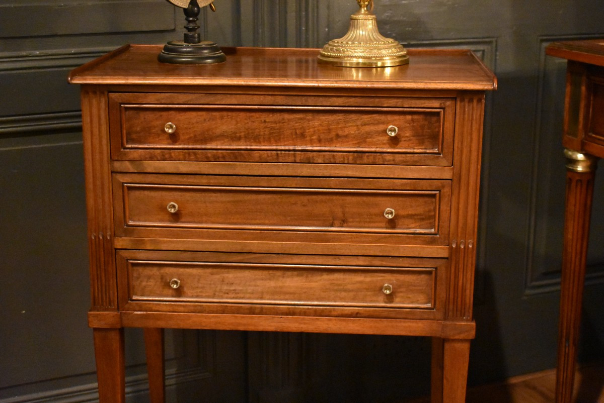 Louis XVI Style Bedside Table Or Side Table-photo-4