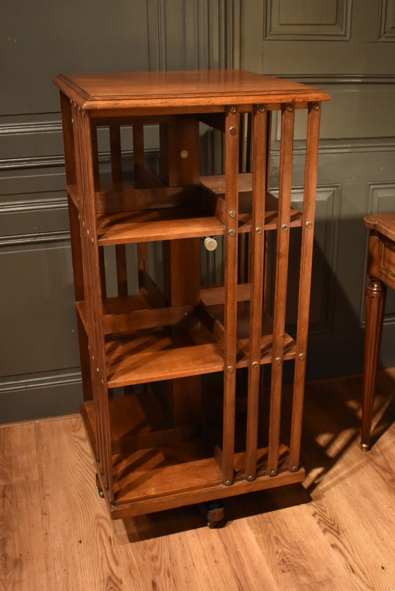 Revolving Walnut Bookcase
